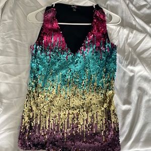 Black colorful sequence size small shirt